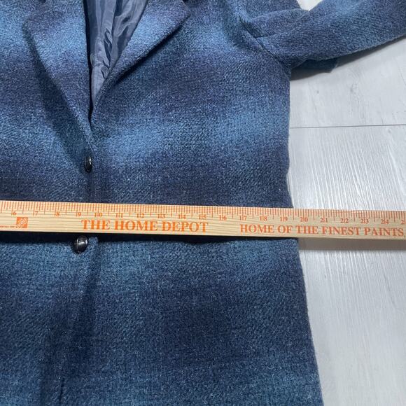 Eddie Bauer Women's Blue Plaid Two Butlton Wool Blazer Size M Vintage 90s - Picture 13 of 13